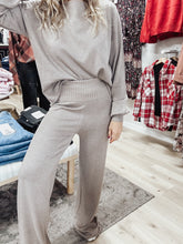 Driftwood Fold Over Knit Sweater Pants - Mocha