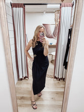 Golden Hour Affair Round Neck Pleated Detail Midi Dress