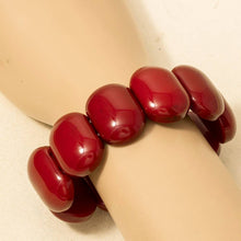 Large Round Acetate Resin Elastic Bracelet - Tortoise