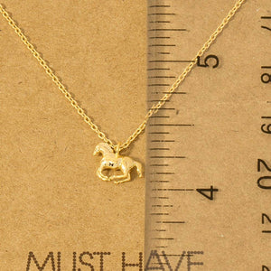 Gold Dipped Mini Horse Pendant Necklace