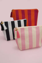 Striped Tassel Makeup Pouch - Pink/Ivory