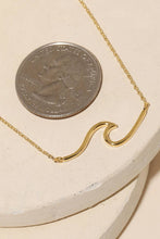 Dainty Wave Pendant Necklace - Gold