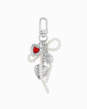 Multi Line Vintage Gothic Bag Charm - Silver