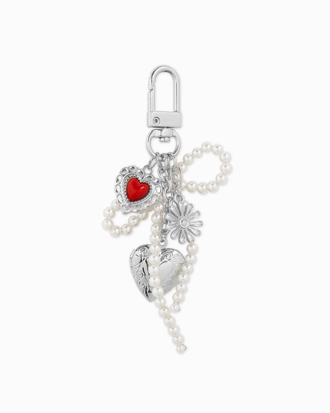 Multi Line Vintage Gothic Bag Charm - Silver
