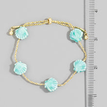 Ceramic Sea Shell Station Charms Chain Bracelet