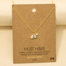Dainty Opal Crystal Charm Necklace - Gold