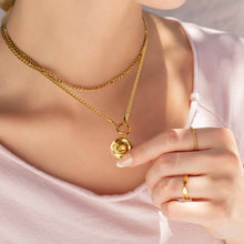 18K Gold PVD Stainless Steel Curb Charm Holder Necklace: Gold / 16'+2"