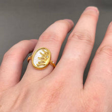 Inlaid Shell 18K Gold Plated Stainless Steel Sun Ring