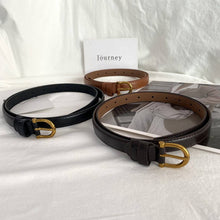 RETRO FASHION SIMPLE DECORATIVE THIN BELT - CAMEL