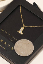 Secret Box Pave Western Cowboy Boot Pendant Necklace - Silver