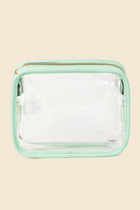 Clear Rectangular Cosmetic Bag - Ivory