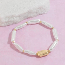 Long Pearl Stretch Bracelet