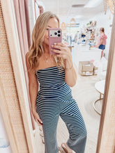 Boardwalk Stripe Knit Tube Top - Navy/Sky