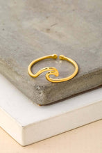 Gold Dipped Wave Cutout Adjustable Ring - R