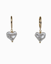 Cloud Heart Pearl Drop Earrings