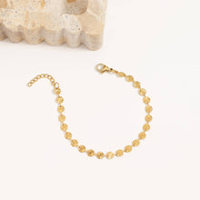 18K Gold PVD Stainless Steel Sunburst Chain Bracelet: Stainless