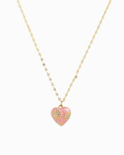 Romantic Daisy Flower Heart Necklace - Pink