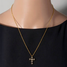 Cz Studded Cross Pendant Necklace
