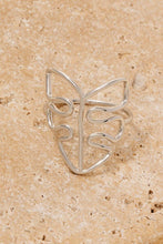 Wire Monstera Leaf Dainty Band Ring: Silver