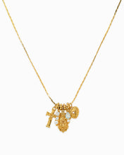 Saintly Cross Heart Charm Necklace - Gold