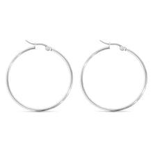 18K Gold PVD Stainless Steel Round Tube Hoop Earrings - Gold / 40mm