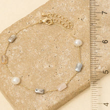 Pearl And Faceted Beads Dainty Chain Bracelet