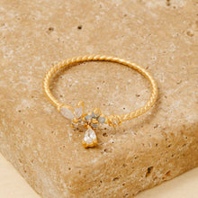 Gold Dipped Twisted Cz Butterfly Flower Ring: Gold
