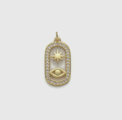 Star and Eye Oblong Charm Bar