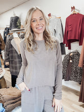 Sunday Soft Heathered French Terry Boxy Crop Sweatshirt - Mocha