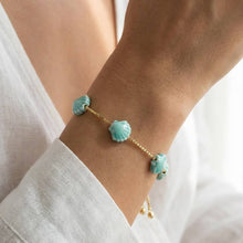 Ceramic Sea Shell Station Charms Chain Bracelet