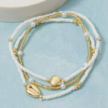 Cowrie And Clam Shell Mixed Beaded Bracelet Set