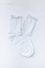 Ruffle Edge Cotton Blend Socks: Red/Pink