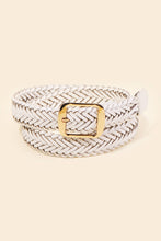 Faux Leather Braided Belt - Brown