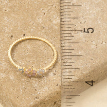 Delicate Gold Dipped Cz Floral Ring: Gold