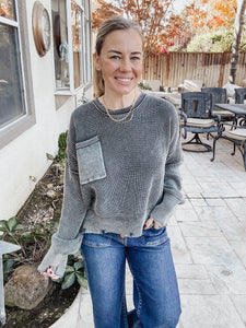 Mineral Wash Knit Sweater - Titanium