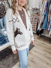 Wild Prairie Horse Open Cardigan - Ivory
