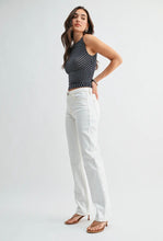 Elise Mid Rise Stovepipe Straight Leg Jean - Off White