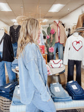 Skyline Acid Washed Collared Button Knit Shacket