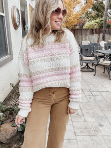 Sugar Blossom Chunky Sweater  - Pink Mix