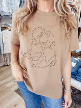 Rodeo Lights Cowboy Boot Stud Tee - Mocha