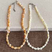 Iridescent Mother-of-Pearl Shell Nugget Necklaces - Brown