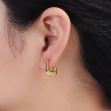 24K Gold Filled 18mm Dome Square Latch Hoop Earrings