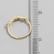 Delicate Multi Colored Cz Studded Ring: Gold
