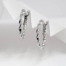 18K Gold PVD Stainless Steel Twist Hoop Earrings - Stainless / 30mm