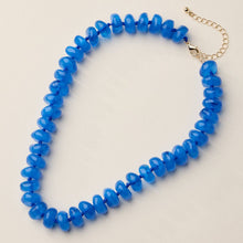 Resin Beaded Chunky Necklace - Blue