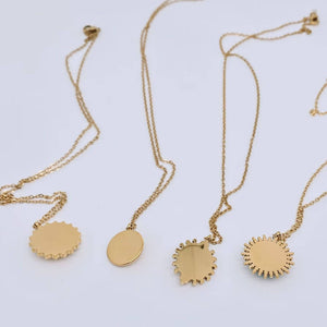 Inlaid Turquoise 18k Gold Plated Stainless Steel Necklace