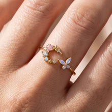 Gold Dipped Cz Moon Star And Butterfly Ring: G