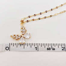 Cubic Zirconia 18K Gold-plated Butterfly Necklace