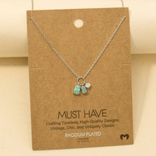 Dainty Opal Crystal Charm Necklace - Gold