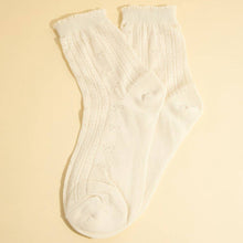 Subtle Bow Accents Socks - White